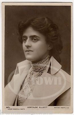 GERTRUDE ELLIOT THEATRE STAGE ACTRESS IN FINE COAT REAL PHOTO POSTCARD RPPC - K-townConsignments