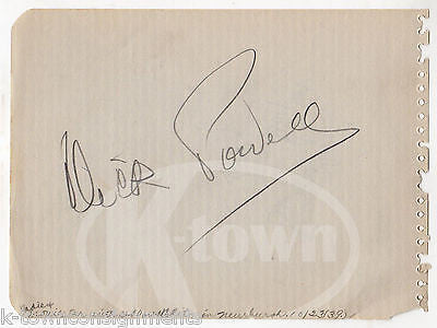 DICK POWELL BIG BAND MUSICIAN DIRECTOR ACTOR VINTAGE AUTOGRAPH SIGNED PAGE - K-townConsignments