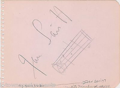 JAN SAVITT 1930s JAZZ BIG BAND MUSICIANS VINTAGE AUTOGRAPH SIGNATURES PAGES - K-townConsignments