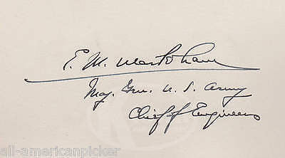 Edward Markham War Department Chief Engineer Autograph Signed Letter & Card 1936 - K-townConsignments