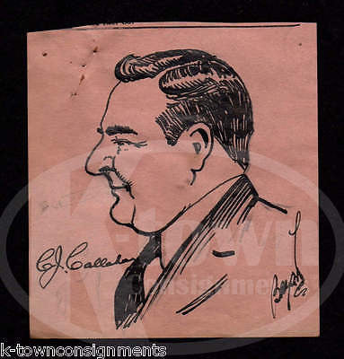 PENNSYLVANIA RAILROAD EMPLOYEE CJ CALLAHAN VINTAGE JACK BRYAN CARTOON INK SKETCH - K-townConsignments