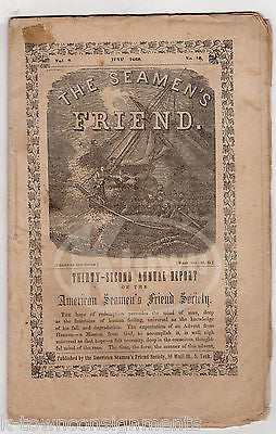 THE SEAMEN'S FRIEND 32 ANNUAL REPORT AMERICAN SEAMEN'S FRIEND SOCIETY BOOK 1860 - K-townConsignments