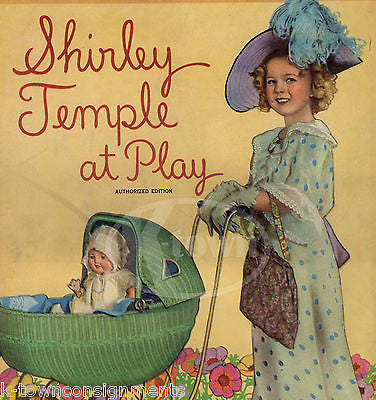 SHIRLEY TEMPLE PLAYING DRESS UP DOLL ANTIQUE BOOK COVER ILLUSTRATION PRINT 1935 - K-townConsignments