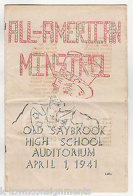 OLD SAYBROOK HIGH SCHOOL WWII UNCLE SAM GRAPHIC ART AMERICANA SHOW PROGRAM 1941 - K-townConsignments