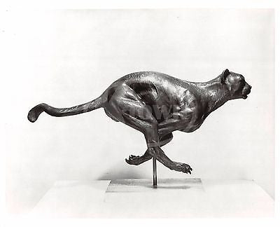 CHEETAH AFRICAN WILD CAT STATUE BY ARNOLD GOLDSTEIN VINTAGE ART GALLERY PHOTO - K-townConsignments