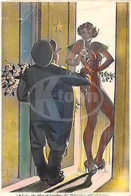 HOLLYWOOD PIN-UP ACTRESS & THE MAILMAN VINTAGE HUMOROUS CARTOON PHOTOGRAPH - K-townConsignments