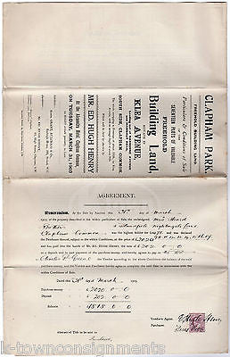 CLAPHAM PARK KLEA AVENUE LONDON ANTIQUE LAND SALE ADVERTISING BROADSIDE FLYER - K-townConsignments