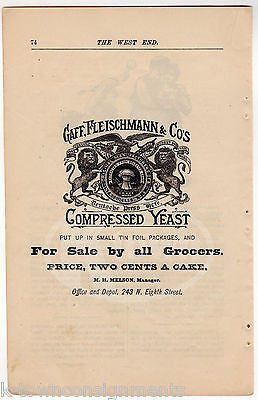 GAFF FLEISCHMANN YEASTS PHILADELPHIA GA GROCERS ANTIQUE ADVERTISING PRINT PAGE - K-townConsignments