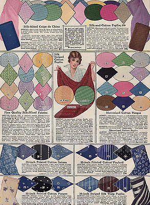 FINE SILK FABRIC PATTERNS WOMENS FASHIONS ANTIQUE ADVERTISING CATALOG PRINT - K-townConsignments