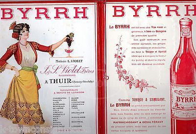 BYRRH VIOLET FRERES WINE ANTIQUE GRAPHIC ADVERTISING BAR RESTAURANT MENU COVER - K-townConsignments