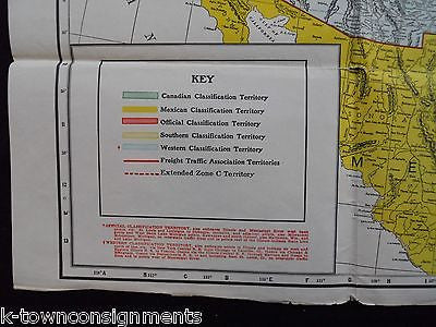 RAILROAD FREIGHT CLASSIFICATION TERRITORIES VINTAGE UNITED STATES TRAFFIC MAP - K-townConsignments