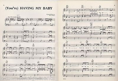 PAUL ANKA YOU'RE HAVING MY BABY WORDS & LYRICS VINTAGE SHEET MUSIC 1974 - K-townConsignments