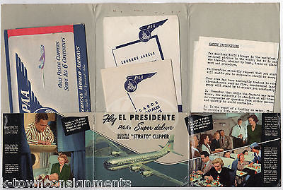 PAN AMERICAN AIRWAYS VINTAGE GRAPHIC ADVERTISING POSTCARD FLIGHT PACKET & FLYERS - K-townConsignments