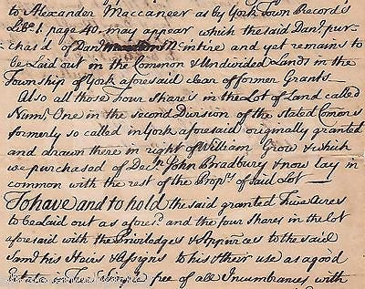 SAM SEWALL DANIEL MOULTON YORK MAINE ANTIQUE AUTOGRAPH SIGNED LAND DOCUMENT 1753 - K-townConsignments