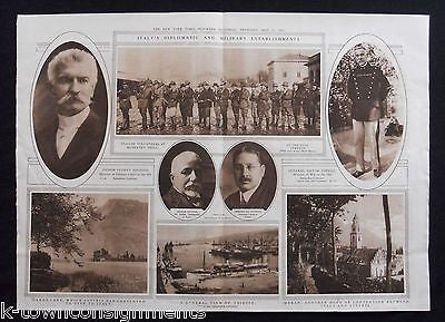 SYDNEY SONNINO VICTOR ZUPELLI ITALIAN WWI MILITARY ANTIQUE NEWS PRINT POSTER - K-townConsignments
