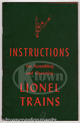 INSTRUCTIONS FOR ASSEMBLING & OPERATING LIONEL TRAINS VINTAGE TOY RAILROADS BOOK - K-townConsignments