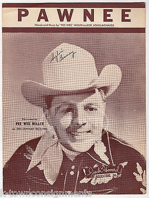 PEE WEE MILLER SINGS PAWNEE VINTAGE COUNTRY MUSIC SONG SHEET MUSIC 1948 - K-townConsignments