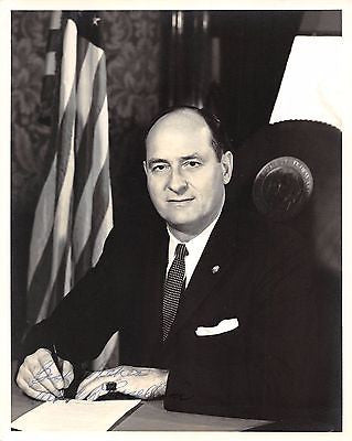 ALBERT ROSELLINI WASHINGTON GOVERNOR ORIGINAL AUTOGRAPH SIGNED POLITICAL PHOTO - K-townConsignments