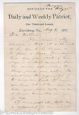 BENJAMIN MEYERS HARRISBURG PA DAILY & WEEKLY PATRIOT NEWSPAPER POLITICS LETTER - K-townConsignments