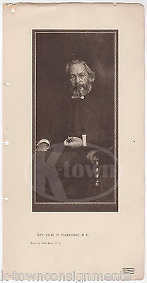 CHARLES PARKHURST CLERGYMAN TAMMANY HALL CORRUPTION ANTIQUE GRAPHIC PRINT 1906 - K-townConsignments