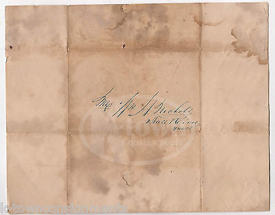 JOHN B. MEADER NEW BEDFORD MASSACHUSETTS ANTIQUE SIGNED MAIL COVER LETTER 1839 - K-townConsignments