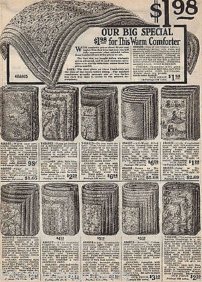 FINE COMPFORTER QUILTS & BABY BLANKETS ANTIQUE GRAPHIC ADVERTISING CATALOG PRINT - K-townConsignments