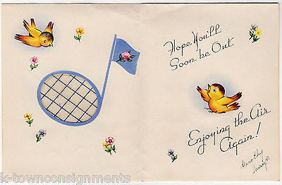 A Musical Note for a Shut-In Cute Vintage Graphic Art Get Well Greetings Card - K-townConsignments