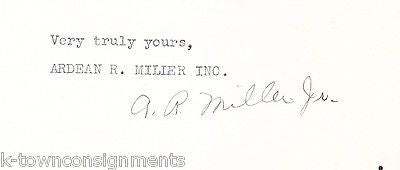 ARDEAN MILLER COAL CEMENT ROCHESTER NY ANTIQUE AUTOGRAPH SIGNED LETTERHEAD 1927 - K-townConsignments