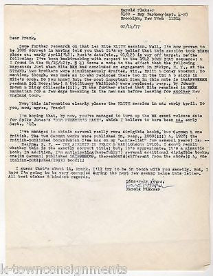 HAROLD FLAKSER MUSIC HISTORIAN AUTOGRAPH SIGNED AIR SHIP LETTER TO FRANK DRIGGS - K-townConsignments