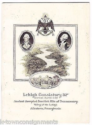 SCOTTISH FREEMASONS ALLENTOWN PENNSYLVANIA LEHIGH FREEMASONRY PROGRAM 1941 - K-townConsignments