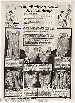 LADIES PAJAMAS WOMENS FASHIONS ANTIQUE ART DECO ADVERTISING SALES CATALOG PRINT - K-townConsignments