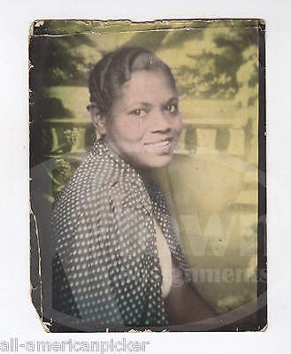 LOVELY YOUNG BLACK WOMAN NEW YORK CITY ANTIQUE COLORED SNAPSHOT PHOTO - K-townConsignments