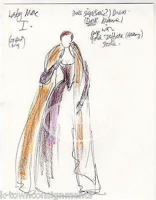 LADY MAE ACT I SILK DRESS ORIGINAL BROADWAY THEATRE PLAY COSTUME DESIGN SKETCH - K-townConsignments