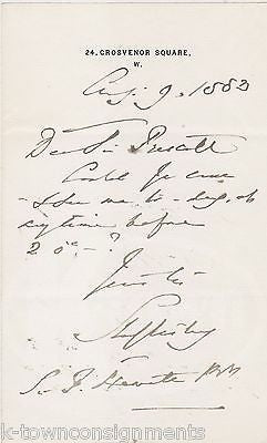 ANTHONY ASHLEY COOPER EARL OF SHAFTSBURY ANTIQUE AUTOGRAPH SIGNED LETTER 1883 - K-townConsignments