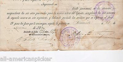 SPANISH CUBAN MILITARY COLONEL FEIJOO AUTOGRAPH SIGNED VALENCIA SPAIN DOCUMENT - K-townConsignments