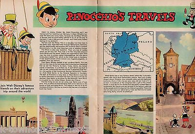 PINOCCHIO TRAVELS TO GERMANY VINTAGE WALT DISNEY ANIMATION POSTER PRINT - K-townConsignments