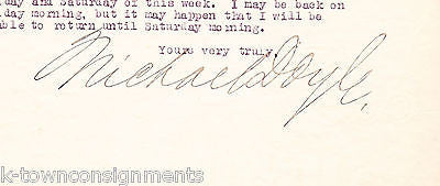 MICHAEL DOYLE INTERNATIONAL PULP COMPANY ANTIQUE AUTOGRAPH SIGNED LETTERHEAD '27 - K-townConsignments