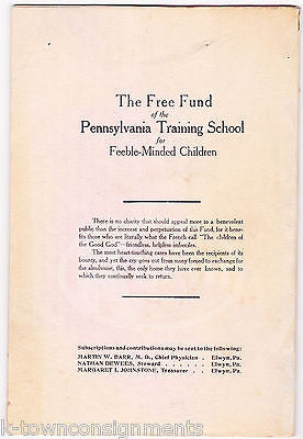 PENNSYLVANIA TRAINING SCHOOL FOR FEEBLE MINDED CHILDREN ELWYN PA REPORT 1920 - K-townConsignments