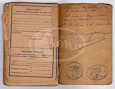 FRENCH 22nd DRAGOON REGIMENT SOLDIER ANTIQUE STAMPED MILITARY PASSPORT BOOK 1886 - K-townConsignments