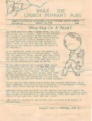 SAMPSON NY NAVAL TRAINING STATION WWII NAVY CHAPLAIN'S CHRISTIAN NEWSLETTER 1943 - K-townConsignments