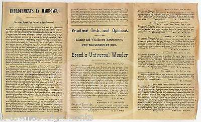 BREED'S UNIVERSAL WEEDER CULTIVATOR WEARE NH ANTIQUE ADVERTISING FLYERS LOT 1891 - K-townConsignments