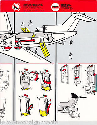 PAN AMERICAN AIRLINES 727 FLIGHT VINTAGE GRAPHIC ADVERTISING SAFETY POSTER CARD - K-townConsignments