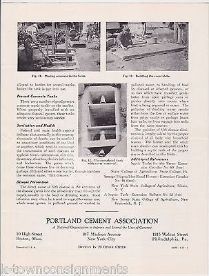 CONCRETE SEPTIC TANKS PORTLAND CEMENT CO NY VINTAGE GRAPHIC ADVERTISING FLYER - K-townConsignments