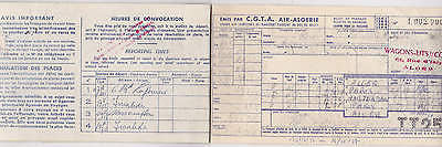 AIR ALGERIE ALGERIAN AIRLINES VINTAGE GRAPHIC ADVERTISING FLIGHT TICKET STUB - K-townConsignments