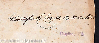 CHRISTOPHER CHRISTIAN COX CIVIL WAR ARMY OF POTOMAC SURGEON AUTOGRAPH SIGNATURE - K-townConsignments