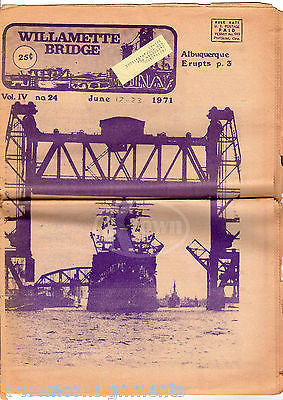 WILLAMETTE BRIDGE BLACK CIVIL RIGHTS UNDERGROUND HIPPIE NEWSPAPER JUNE 1971 - K-townConsignments