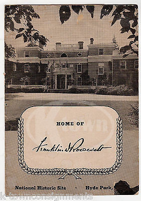HOME OF FRANKLIN ROOSEVELT HYDE PARK NY VINTAGE GRAPHIC TRAVEL SOUVENIR FLYER - K-townConsignments