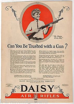 DAISY AIR RIFLES CAN YOU BE TRUSTED WITH A GUN VINTAGE ADVERTISING POSTER PRINT - K-townConsignments