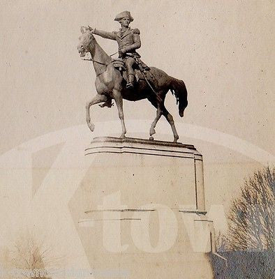 GENERAL GEORGE WASHINGTON MEMORIAL STATUE MONUMENT ANTIQUE SNAPSHOT PHOTO - K-townConsignments