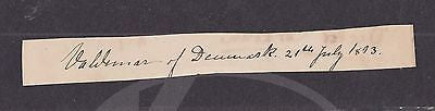 PRINCE VALDEMAR OF DENMARK ROYAL FAMILY ANTIQUE AUTOGRAPH SIGNATURE CLIPPING - K-townConsignments